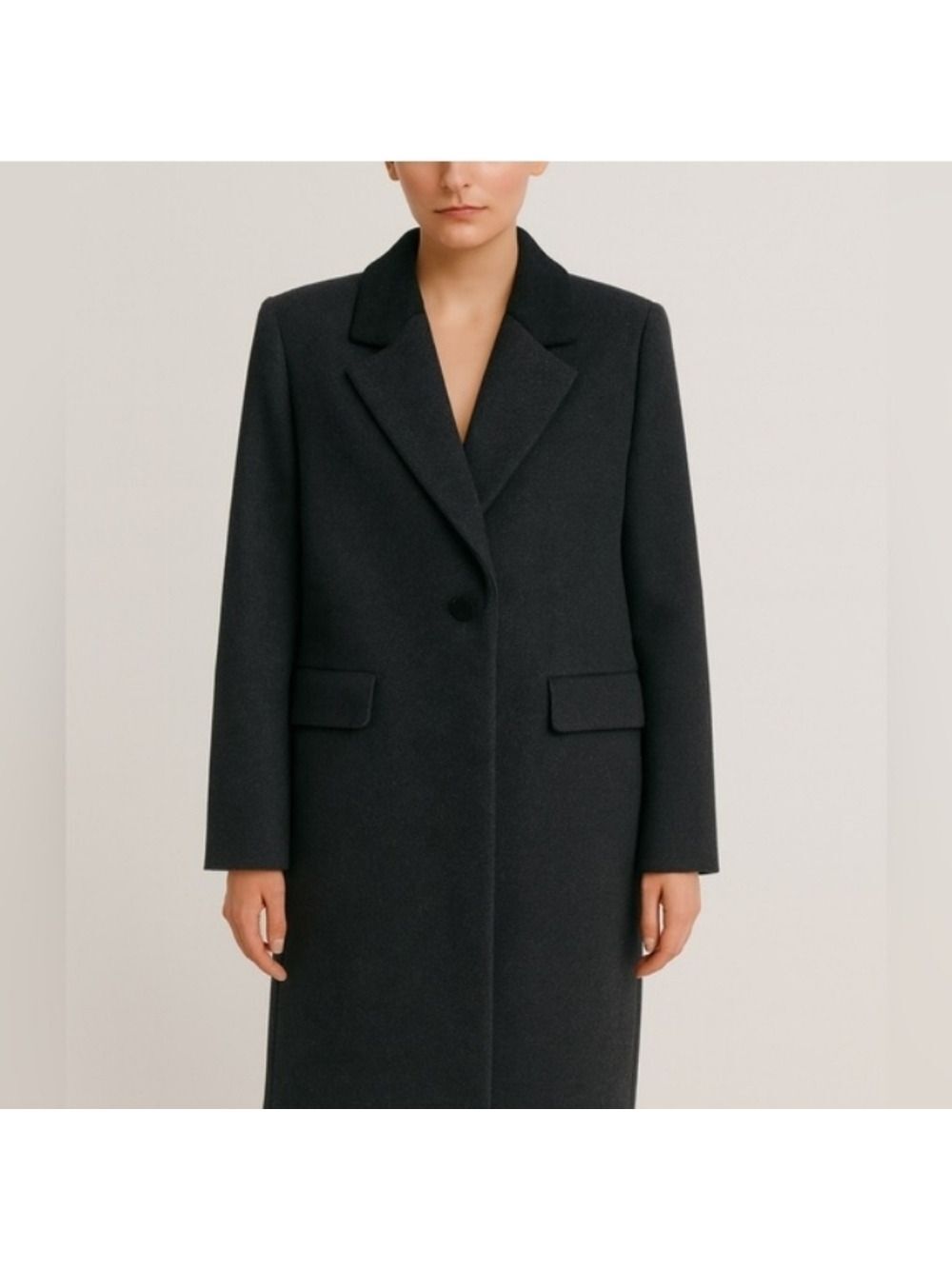 Forecaster Of Boston Vintage Women's Black Wool Cashmere Blend Elegant Long Coat